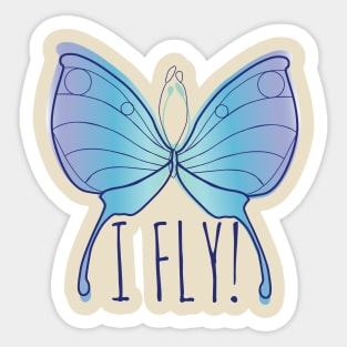 Butterfly Blue Sticker